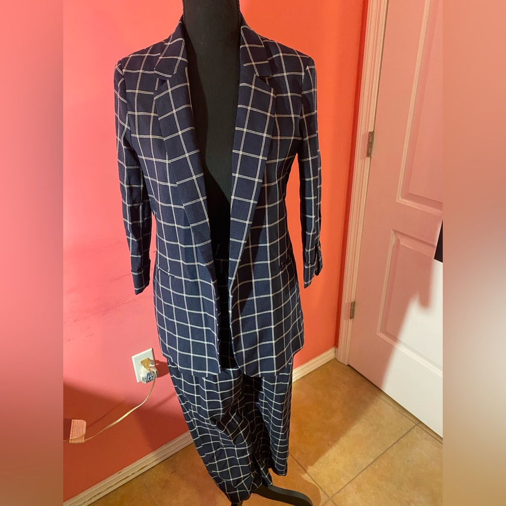 Fashion Nova Navy Checkered Suit
